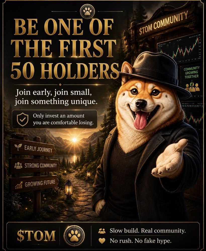 Poster: be one of the first 50 holders — join early, join small, join something unique. Only invest an amount you are comfortable losing.